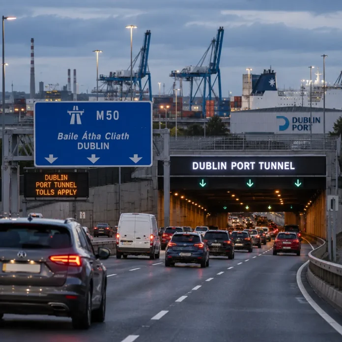 Autostrada M50 cu trafic intens