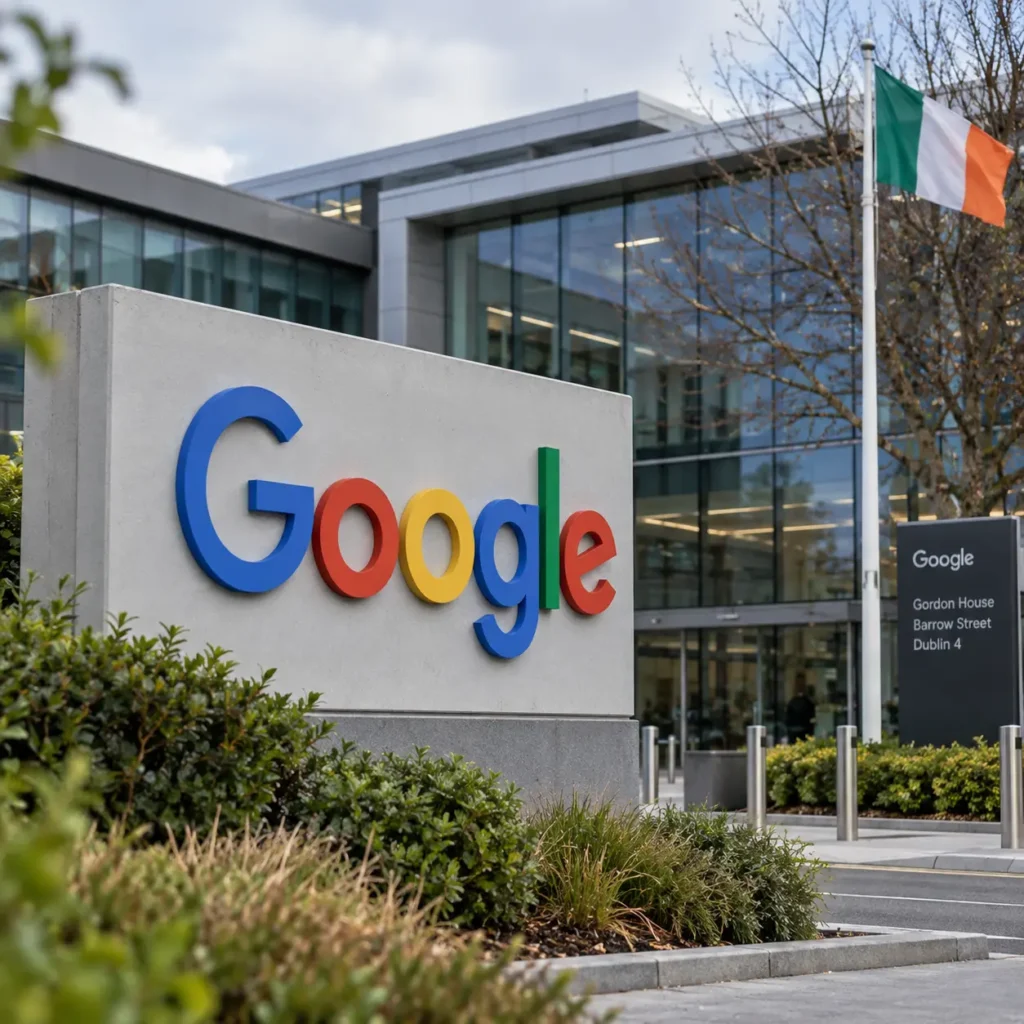Logo Google pe fundal albastru