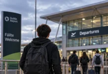 7 din 10 tineri din Irlanda se gândesc să emigreze tineri discutând în oraș în Irlanda