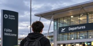 tineri discutând în oraș în Irlanda