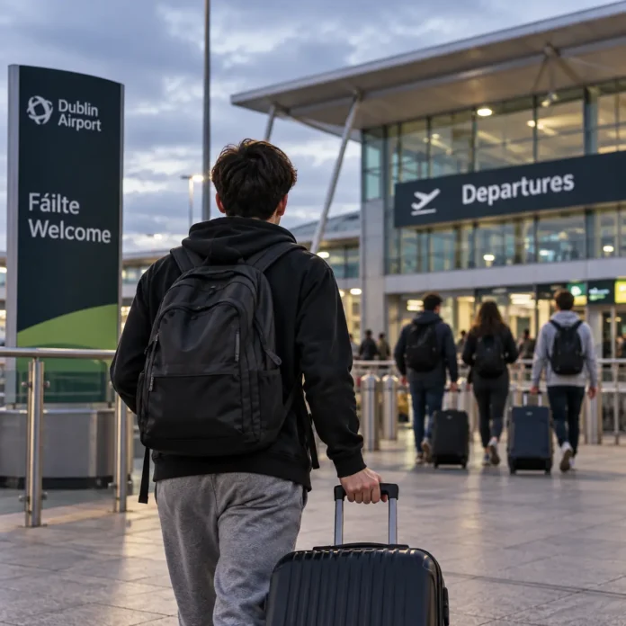 tineri discutând în oraș în Irlanda