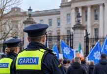 Acțiuni sindicale Garda în cinci zile din octombrie polițiști Garda în uniformă la protest