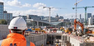 Șantier MetroLink în construcție în Irlanda