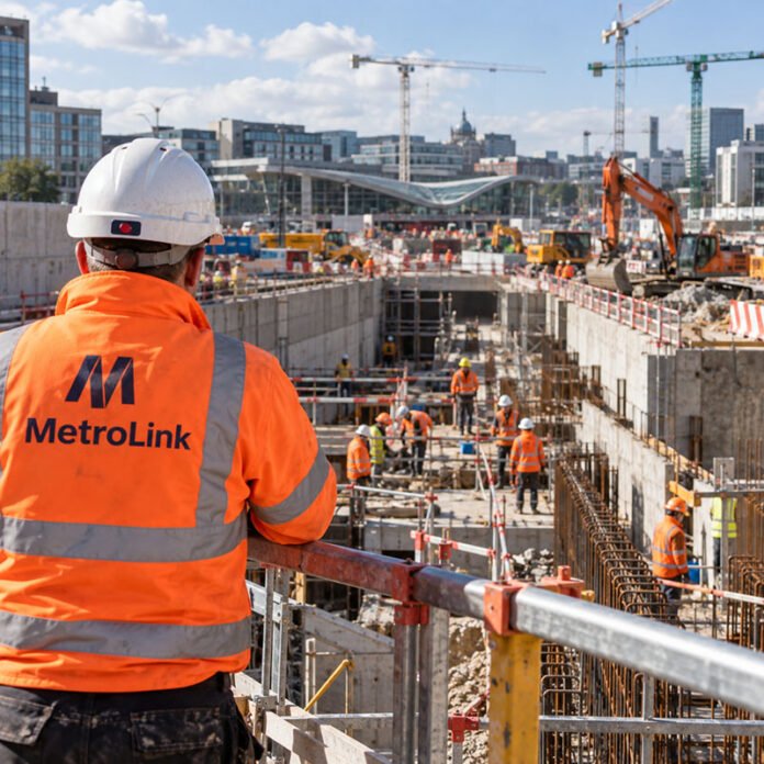 Șantier MetroLink în construcție în Irlanda