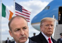 Micheál Martin pune sub semnul întrebării dorința Iranului de pace, înaintea vizitei lui Donald Trump în Irlanda Micheál Martin și Donald Trump la Dublin