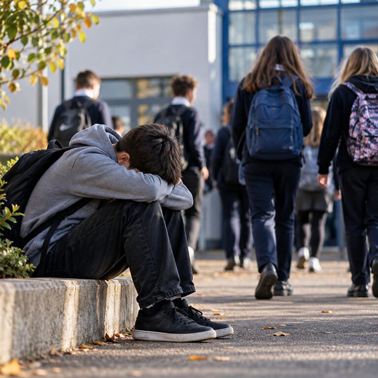 elevi în școală discutând despre bullying