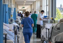 coridor aglomerat în spital irlandez