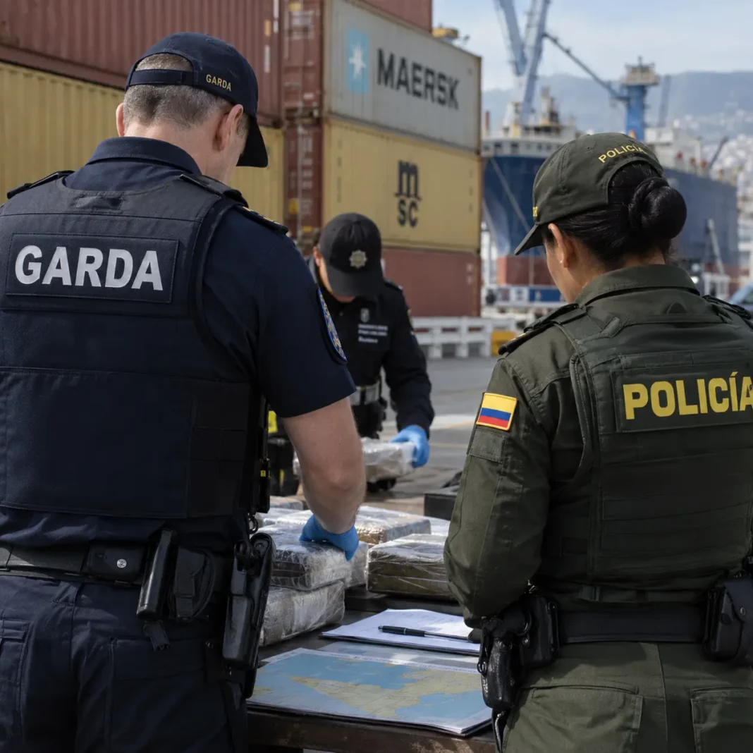 ofiteri Garda si politie columbiana in cooperare