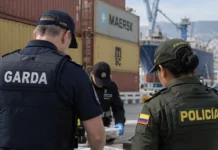 ofiteri Garda si politie columbiana in cooperare