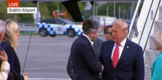 Donald Trump a ajuns în Irlanda. Vizită de două zile, întâlniri la Dublin și weekend la Doonbeg Air Force One la Dublin Airport