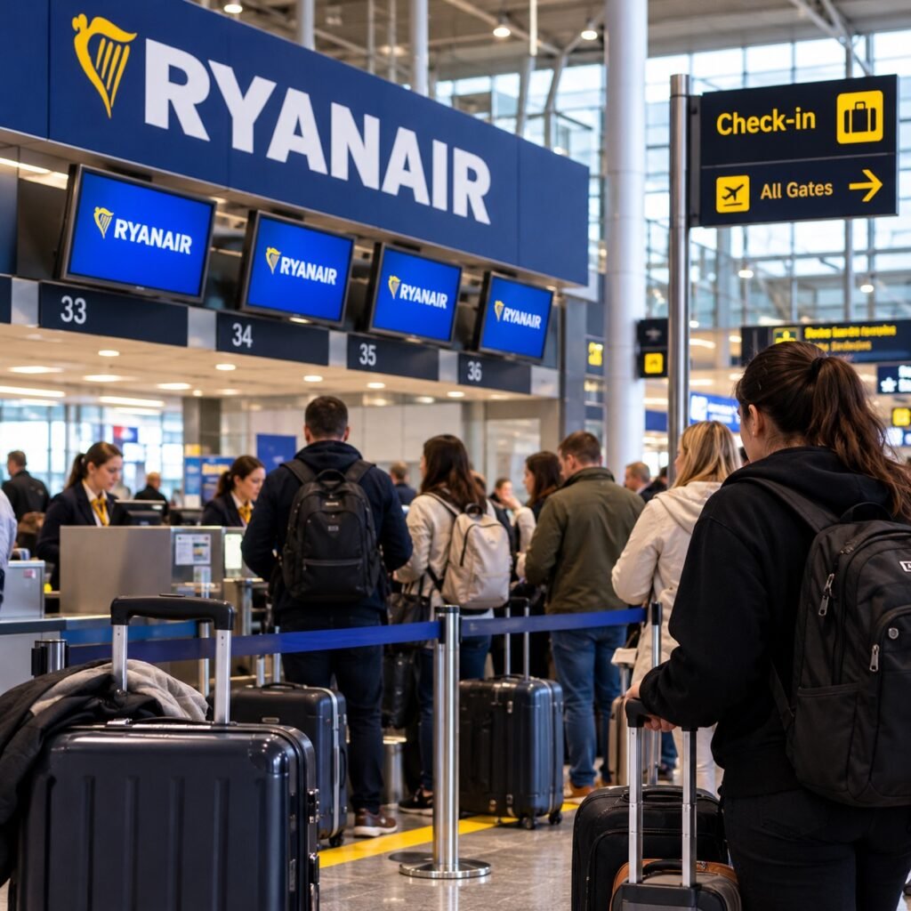 ghiseu predare bagaje Ryanair in aeroport