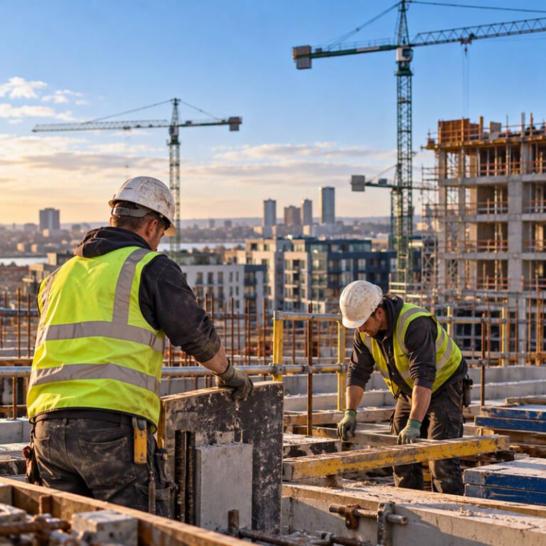 șantier de construcții locuințe noi