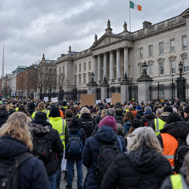 protest angajați sector public Irlanda