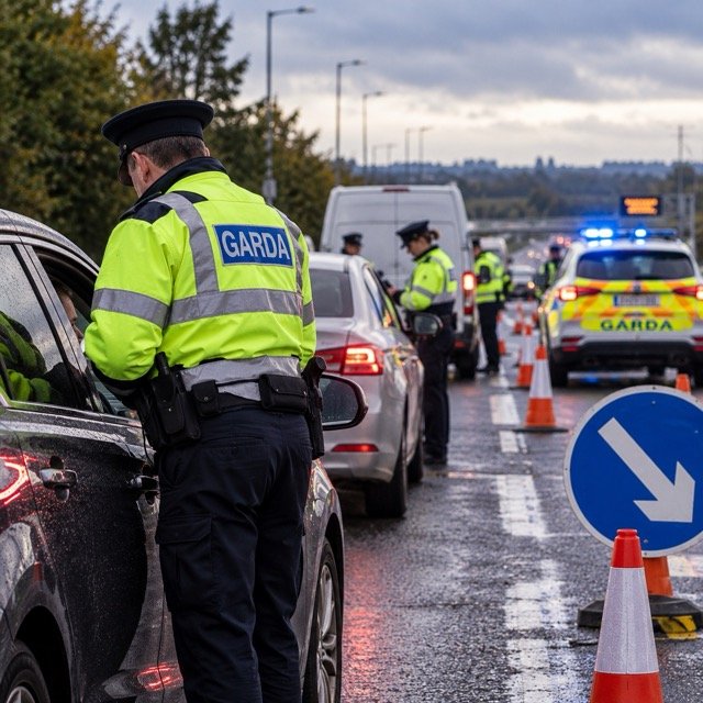 drum irlandez cu trafic și poliție