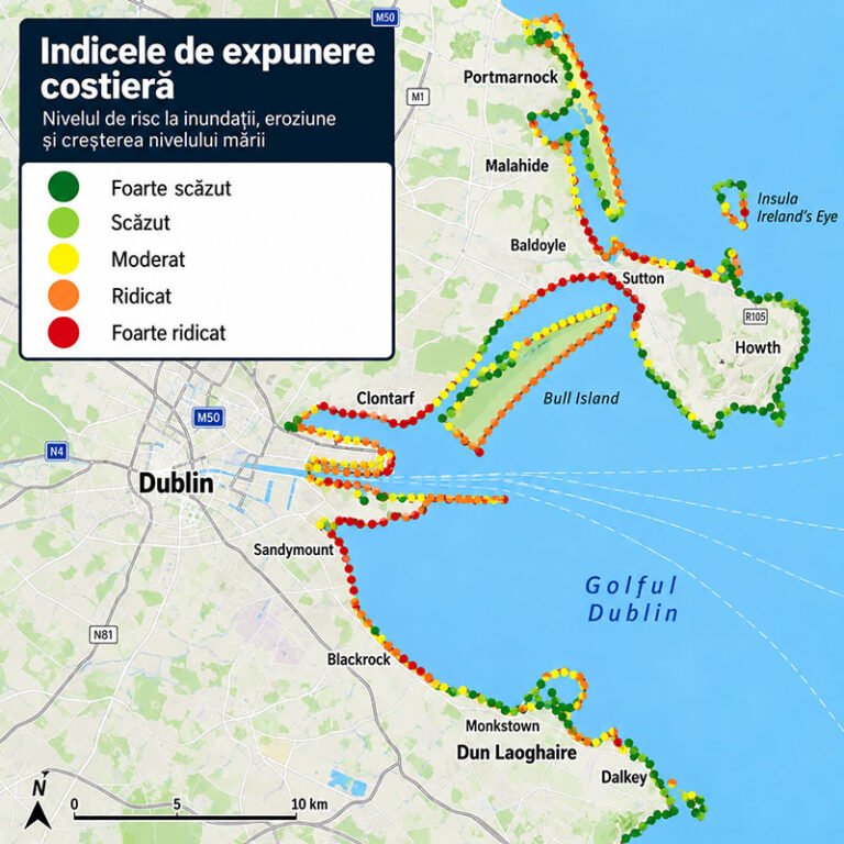 harta litoralului Irlandei cu zone de risc ridicat