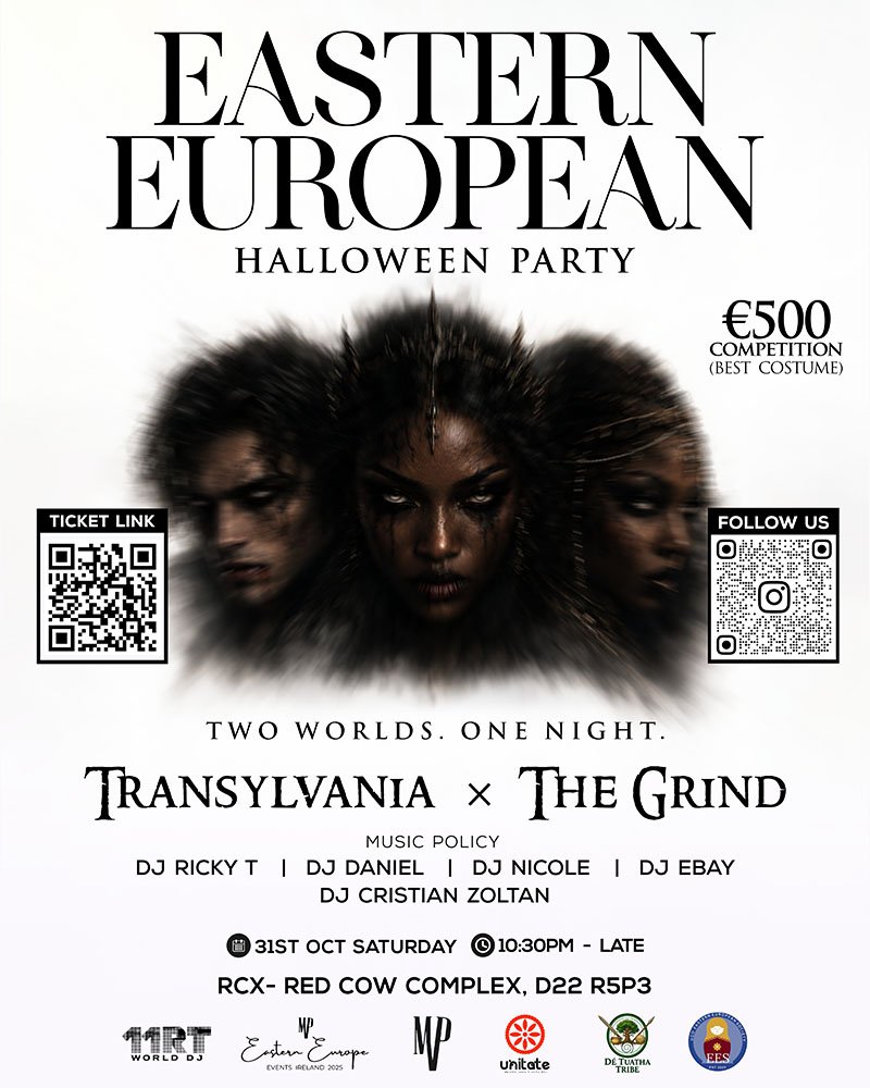 Afișul Eastern European Halloween Party 2026 – Transylvania x The Grind