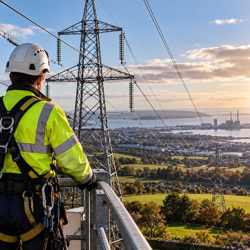 Rețea electrică și turbine eoliene în Irlanda