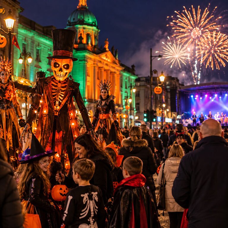 paradă de Halloween în centrul orașului Cork
