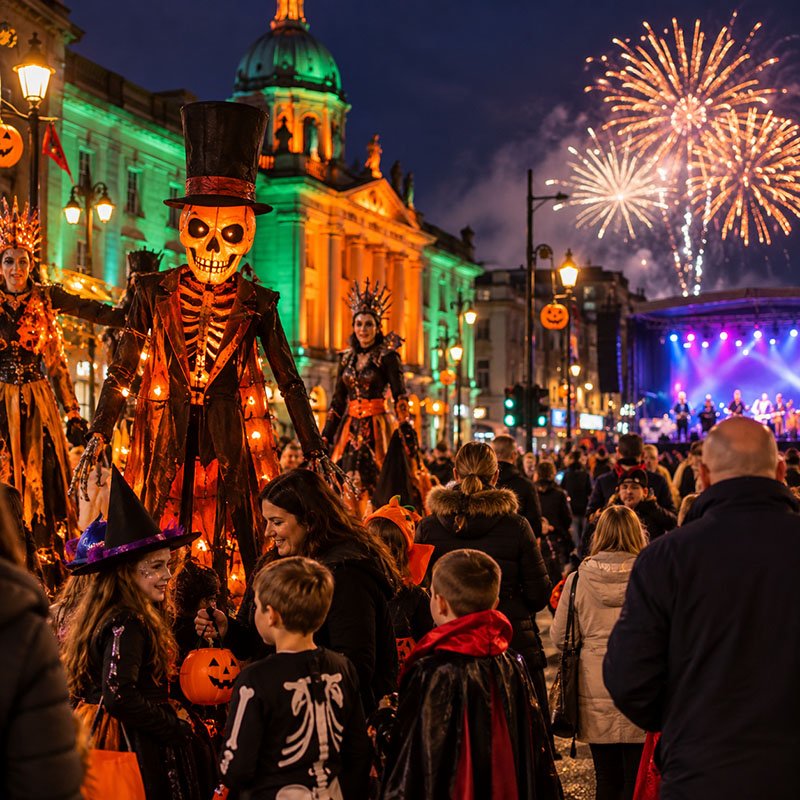 paradă de Halloween în centrul orașului Cork