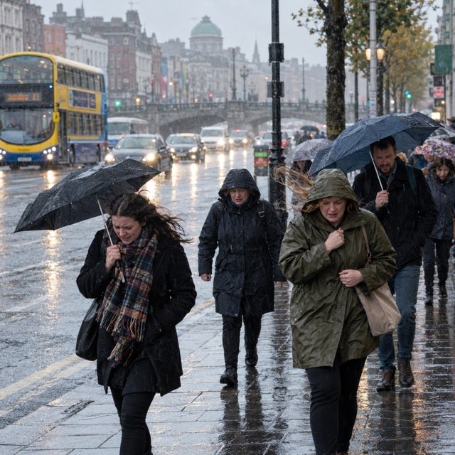 cer înnorat și ploaie puternică în Irlanda