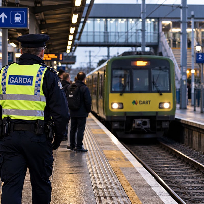 stație DART din Dublin pe timpul serii