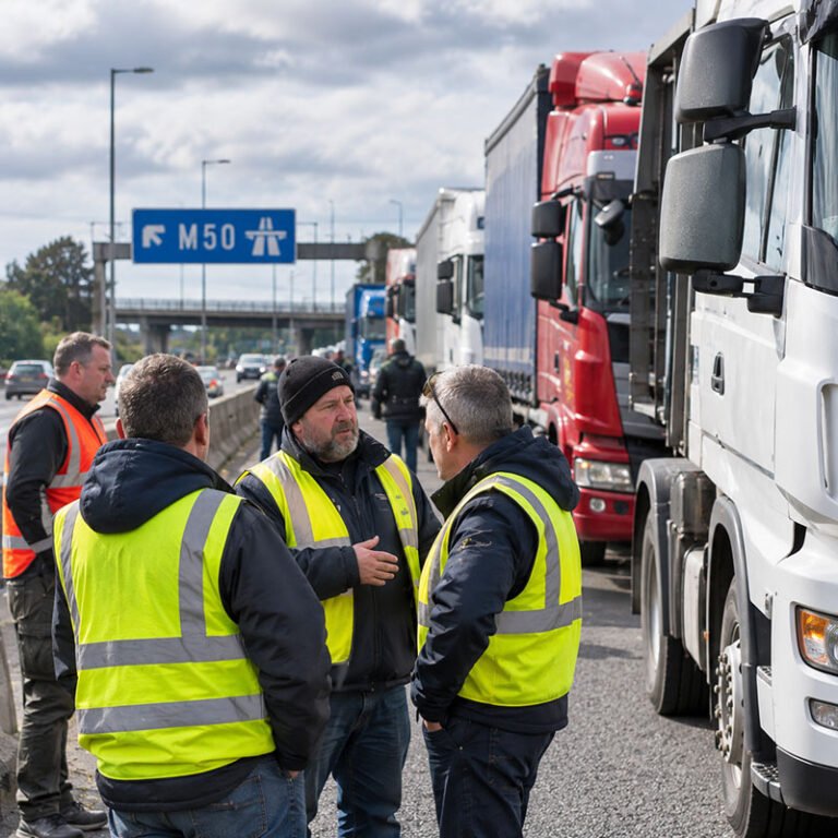 Camion pe autostradă în apropiere de Dublin