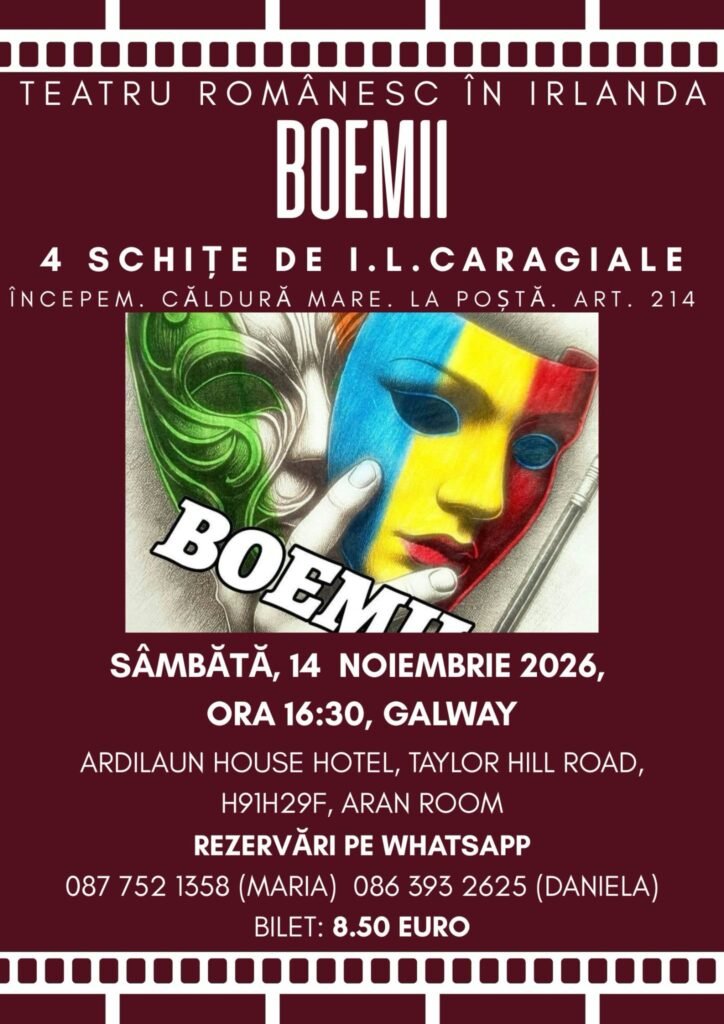 afiș spectacol Boemii cu schițe Caragiale
